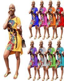 African Dresses for Women Summer Short Sleeve Dashiki Print Rich Bazin Nigeria Clothes Ladies Clothing6114287