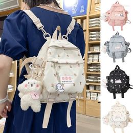 Backpack For Women Elementary School Students Korean Style Flower Printed Bag Girls Small Mini Backpacks Schoolbag Bolsa