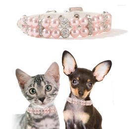 Dog Apparel Pet Supplies Necklace Double Row Pearl Collar Fashion Elegant Cat Solid Colour Small And Medium Accessories