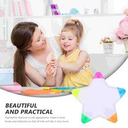 Five-color Petal Brush Star Shaped Highlighter Pen Colourful Writing Supplies Students Stationery Highlighters Marker for
