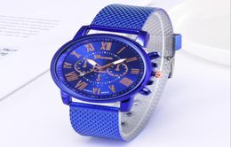 Casual Style SHSHD Brand Geneva cwp Mens Watch Double Layer Quartz Watches Soft Plastic Mesh Belt Simple Wristwatches2554194