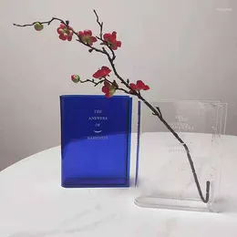 Vases Books Acrylic Vase Flower Transparent Flowers INS Home Decoration Nordic Europe Modern Hydroponic Desktop Ornament Gift