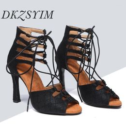 Dance Shoes DKZSYIM Stilettos Women Dancing High Heels Salsa Mesh Women's Fashion Party Ballroom 7.5/8.5/9/10