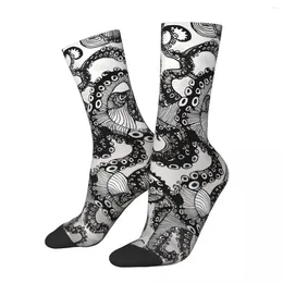 Men's Socks Sock For Men Octopus Drawn Modern Illustration With Polygon Vintage Tentacles Pattern Printed Crew Casual Gift