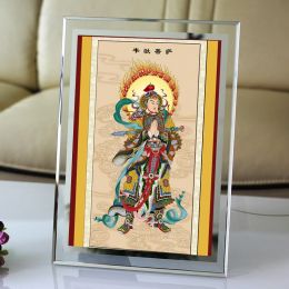 Sculptures Weituo Bodhisattva portrait photo paper plastic packaging printing Buddha painting Weituo crystal photo frame crystal pendulum