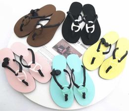 IN THE LOOP H Buckle Jelly Slippers Women Lady Girls Thong Sandals Designer Flat Slides Chain Flip Flops 2022 Summer FASHION Beach8223812
