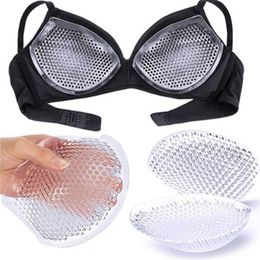 Reusable Breast Silicone Bra Inserts Swimsuit Bikini Cup Enhancer Silicone Adhesive Push Up Clear Gel Chest Pads Breast Lift Pad