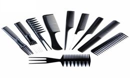 Tamax CB001 10pcsSet Professional Hair Brush Comb Salon Antistatic Hair Combs Hairbrush Hairdressing Combs Hair Care Styling Too2422651