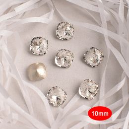 Decorations 10mm Large Bird's Nest Fat Square Nail Art Rhinestone High Quality K9 Glass Crystal Diamond 3D Manicure DIY Decoration