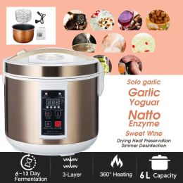 Makers 220V 6L Automatic Black Garlic Fermenter Yogurt Maker Intelligent Control DIY Cooker Garlic Ferment Smart Fermentation Machine