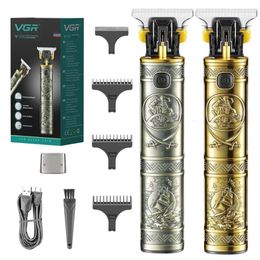 Original VGR Hair Clipper Cordless Trimmer Barber Professional Metal Mens 240408