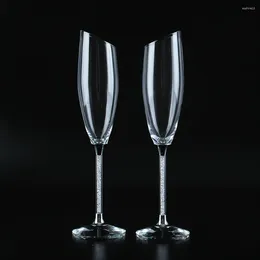 Wine Glasses Angled Rim Champagne Glass Factory Whole Sale Price Within Stocked 200ml By 2pcs/set Shaped Foam Safety Packing