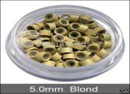 5mm silicone micro ring links for hair extension color blond 10000 items per lot 1850216