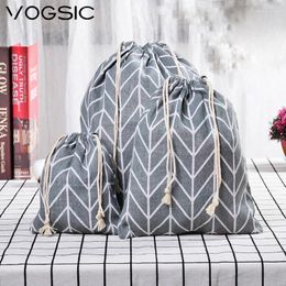 Storage Bags VOGSIC Drawstring Basket For Clothing Shoes Box Cotton Container Handbag Organizer Home Accessories