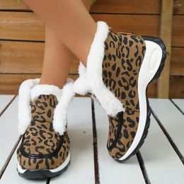 Dress Shoes For Women Leopard Print Platform Snow Boots Anti Slip Breathable Soft Sole Sneakers 2024 Women's Outdoor Casual Shoe