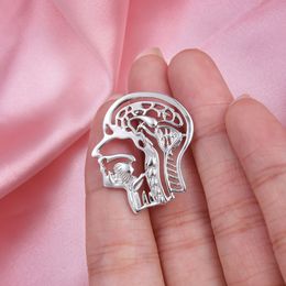Human Head Anatomy Model Enamel Pin Brooch Jewelry Medical Biology Badge Lapel Jacket Souvenir for Doctors and Nurses
