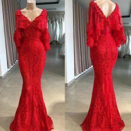 Tony Chaaya 2024 Prom Dresses V Neck Long Sleeve Appliques Beads Evening Gowns Custom Made Sweep Train Special Occasion Dress