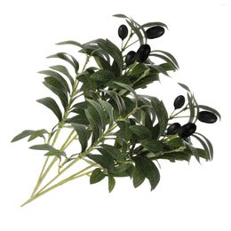 Decorative Flowers 2 Pcs Artificial Olive Leaf Greenery Stems For Vase Branches Wedding Ornament Faux Plants Fake Greeney Decorate Desktop