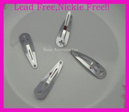 100PCS 40cm silver finish plain Round Head Metal Snap Clip with hole at lead and nickle quality4252354