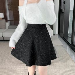 Skirts Spring Summer Skirt Woman High Waist A Line Vintage Mini Casual Female With Lining Elegant