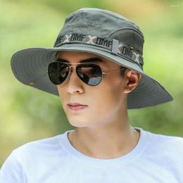 Berets Cotton Bucket Hat Fashion Wide Brim UV Protection Fisherman Cap Men Sunscreen