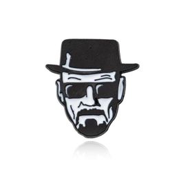 Pins Brooches Breaking Bad Walter White Punk Zinc Alloy Brooch Pins Backpack Pride Clothes Medal Shirt Hat Insignia Badges Men Wo6540490