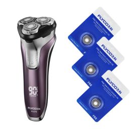 Shavers flyco fs376 electric man shaver 3D smart shaver/man razor/beard clipper rechargeable popup trimmer 1 hour charge 3pcs FR8 blade