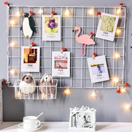 Decorative Plates Ins Nordic Home Wall Decoration Iron Grid Decor Po Frame Postcards DIY Art Display Storage Rack Holder Shelf Organizer