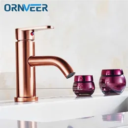 Bathroom Sink Faucets ORNVEER Arrival Modern Style Space Aluminium Silver Basin Faucet Single Handle Cold And Water Mixer