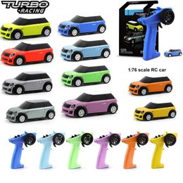 Turbo Racing 1 76 Colourful RC Car Mini Full Proportional With Remote Electric RTR Kit Control Toys For Kids and Adults 240412