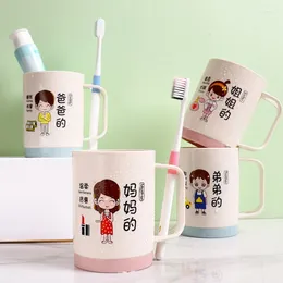 Cups Saucers Toothbrush Cup Mouthwash Bathroom Accessories Plastic Anti-Slip Tumbler Wash Brush For Couple Lovers Family
