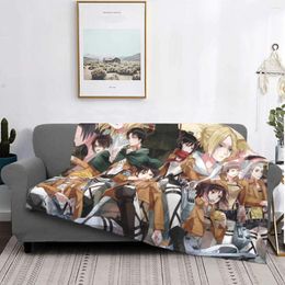 Blankets Shingeki No Kyojin Attack On Titan Blanket Fleece Flannel Lightweight Plaid Cool Characters Throw For Bed Bedspread