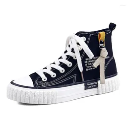 Casual Shoes Side Zippers Fashion Canvas Women High Top Sneakers White 2024 Spring Female Vulcanize