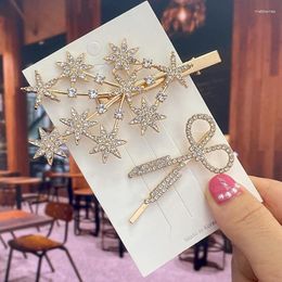 Hair Clips Fashion Crystal For Women 2024 Snowflake Butterfly Flower Rhinestone Accessories Female Vintage Jewellery Hairwear