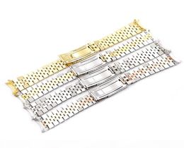 Carlywet 19 20 22mm Two Tone Hollow Curved End Solid Screw Links Replacement Watch Band Strap Old Style Jubilee Bracelet T1906206032674