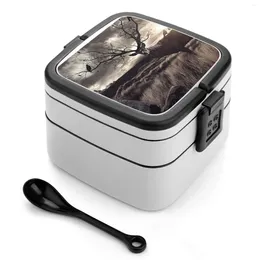 Dinnerware Majestic Elk Double Layer Bento Box Portable Container Pp Material Animal Animals Modern