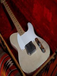 Promotion 60s Master Built Relic Cream White TL Electric Guitar Big Bridge Cover Alder Body Vintage Tuners Aged Chrome Ha9637512