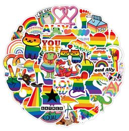 50Pcs Gay Pride Stickers LGBTQ Rainbow Graffiti Kids Toy Skateboard car Motorcycle Bicycle Sticker Decals6585255