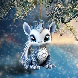 Party Supplies Cute Little Dragon Christmas Pattern Print Hanging Home Tree Pendant Decoration Window Sill Car