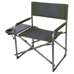 Camp Furniture Oversized Director Chair With Side Table For Outdoor Adult Green Fabric