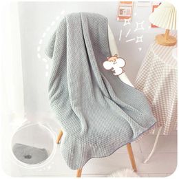 Towel Solid Colour Thick Coral Fleece Bath Hair Towels Family Bathroom El Adult Children Toalhas De Banho Serviette Bain