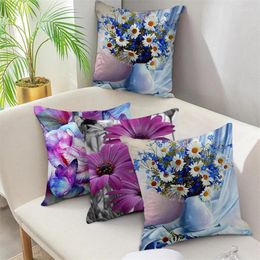 Pillow Floral Series Cover Flowers Dandelion Rose Sunflower Headrest Pillowcase Home Sofa Chair Decoration Throw Pillows Case