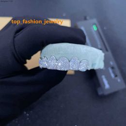 Maßgeschneiderte Hüfthop vereiste 925 Sterling Silberschmuck Permanent geschnittene VVS Moissanit Diamonds Zähne Mund Grillz