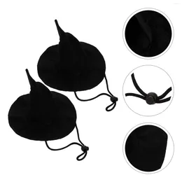 Dog Apparel 2 Pcs Pet Pointed Hat Costume Black Outfit Pography Props Halloween Role Play Outfits Cat