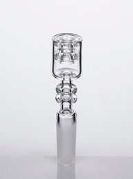 2mm Thick Pure Crystal Quartz Smoking Accessories Double Stacker Diamond Knot 10mm 14mm 18mm Frosted Male Female Joint DHL 4097760031