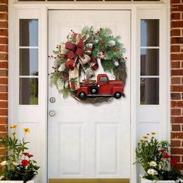 Decorative Flowers BMBY-Christmas Wreath Decor Garland Artificial Flower Perfect For Christmas And Year Decoration