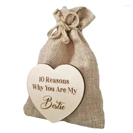 Christmas Decorations Reasons Why You Are My Friend Gift Wooden Tokens Bags Portable 10 Ie Jute Bag For Friends Boys Girls