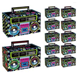 Mugs 12 Pcs Radio Cassette Tape Table Decor Portable Paper 80s Party Favours Present Bags Ribbon Candy Holder