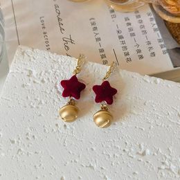 Stud Earrings 2024 Xmas Drop Christmas Tree Jingling Bell Long Tassel Chain Pendientes Women Jewelry Friends Gift