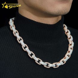 Style 13Mm Luxrury Soild Sier Moissanite Hip Hop Cuban Link Chain Rapper Jewellery